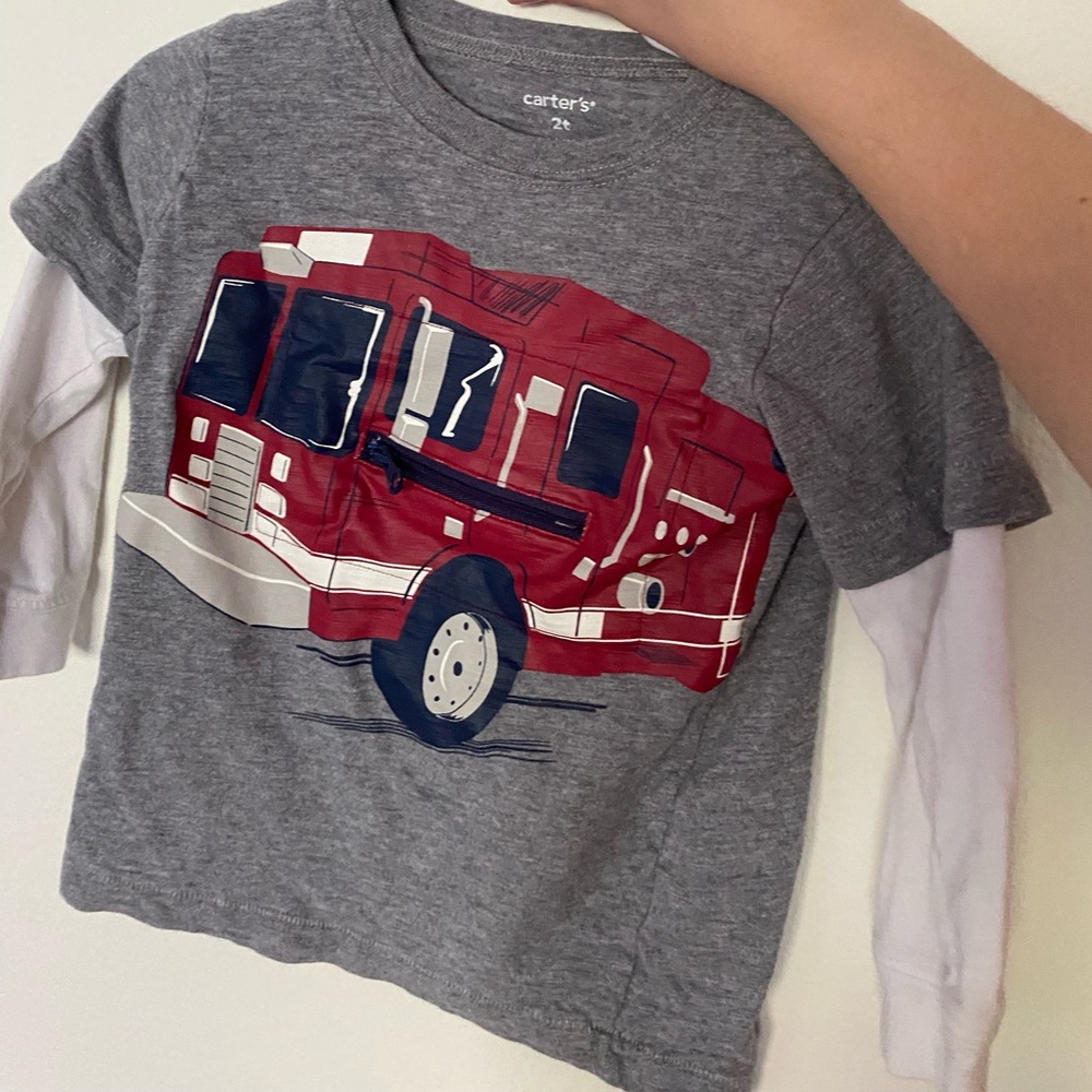 Long sleeve fire truck shirt